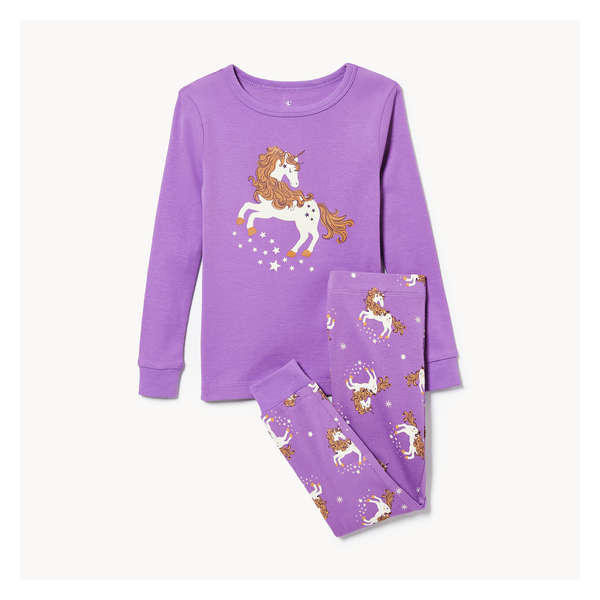 Pyjama imprimé pour petites filles - Pourpre
