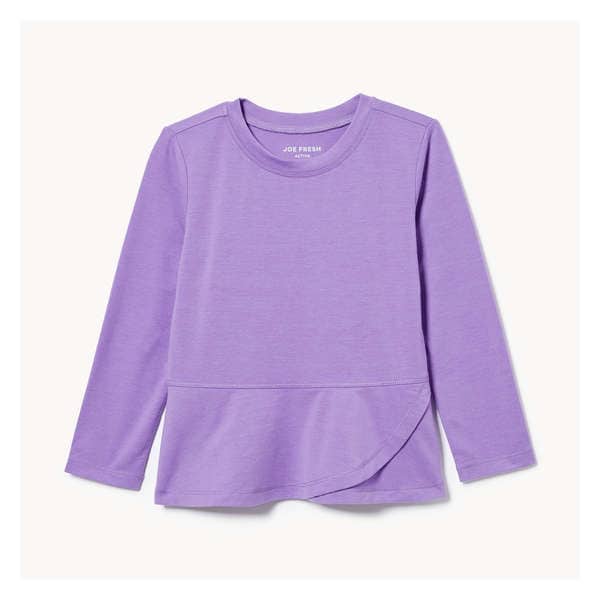 Toddler Girls' Active Tulip Long Sleeve Top - Bright Purple