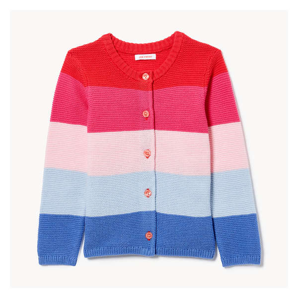 Toddler Girls' Rainbow Cardigan - Bright Red