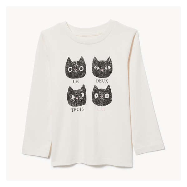 Toddler Graphic Long Sleeve Top - Off White