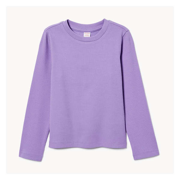 Toddler Girls' Ribbed Long Sleeve Top - Purple