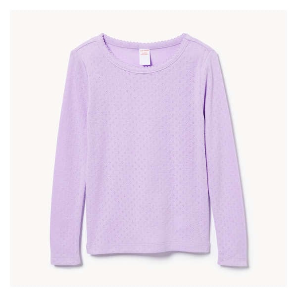 Toddler Girls' Pointelle Long Sleeve Top - Lilac