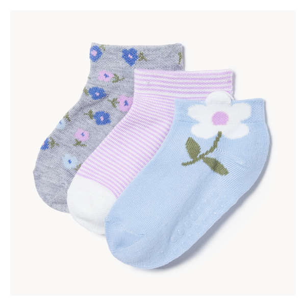 Toddler Girls' 3-Pack Low-Cut Socks - Blue