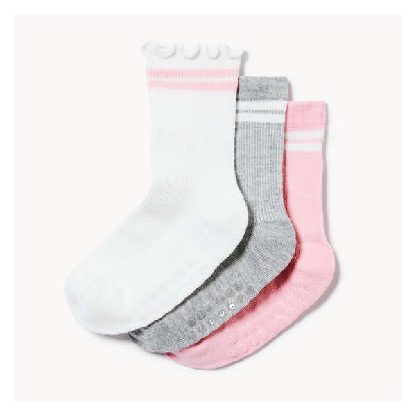 Toddler Girls' 3-Pack Crew Socks - Pink