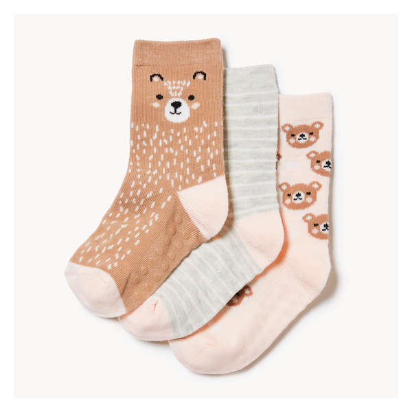 Toddler Girls' 3-Pack Crew Socks - Pink