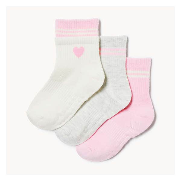 Toddler Girls' 3-Pack Mid-Crew Socks - Cream