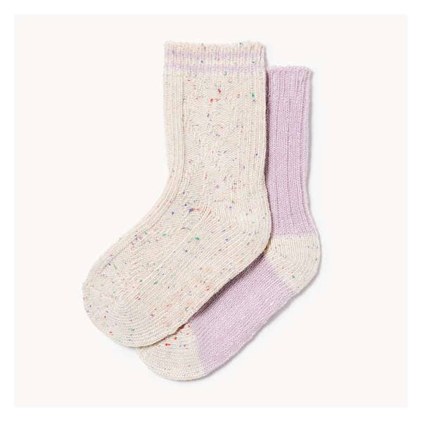 Toddler Girls' 2-Pack Boot Crew Socks - White