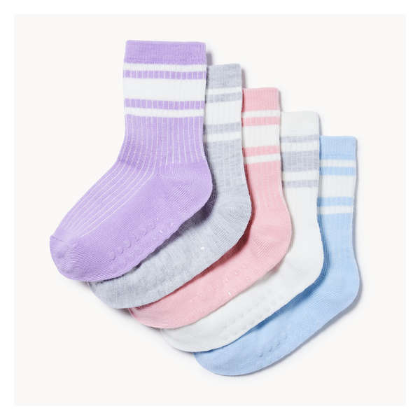 Toddler Girls' 5-Pack Crew Socks - Multi