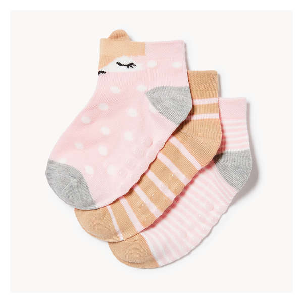 Toddler Girls' 3-Pack Low-Cut Socks - Multi