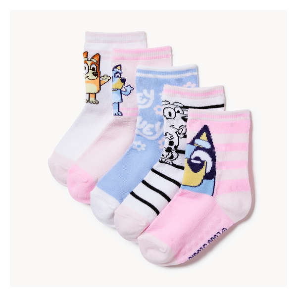 Toddler Girls' Bluey 5-Pack Crew Socks - Pink