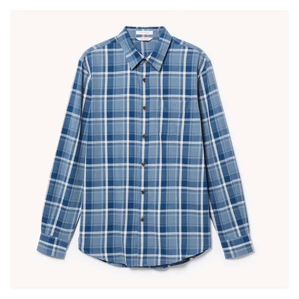 Adult Button-Up Flannel Shirt - Dusty Blue