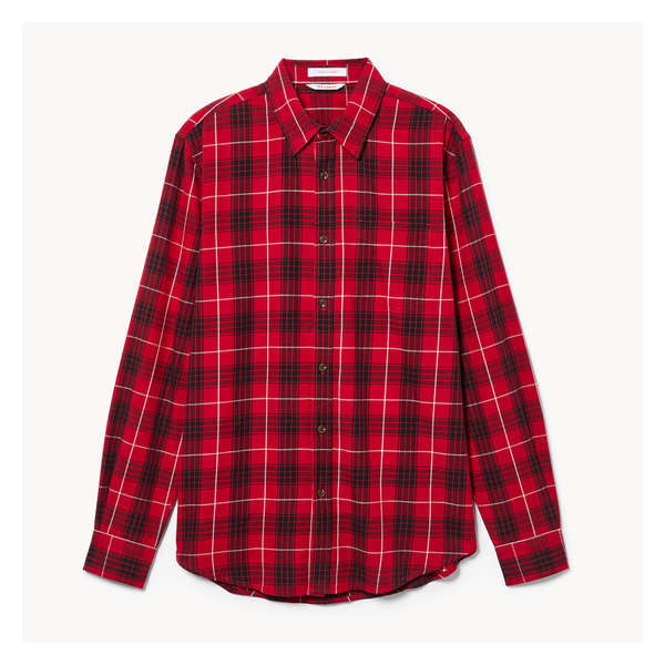 Adult Button-Up Flannel Shirt - Red