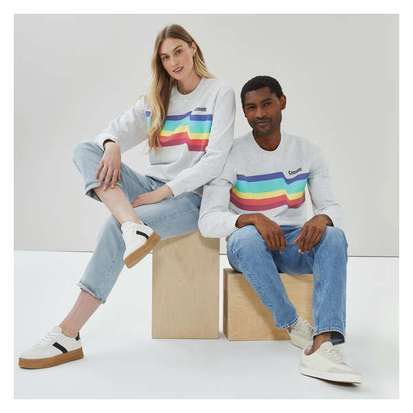Adult Crayola Graphic Long Sleeve - Pale Grey