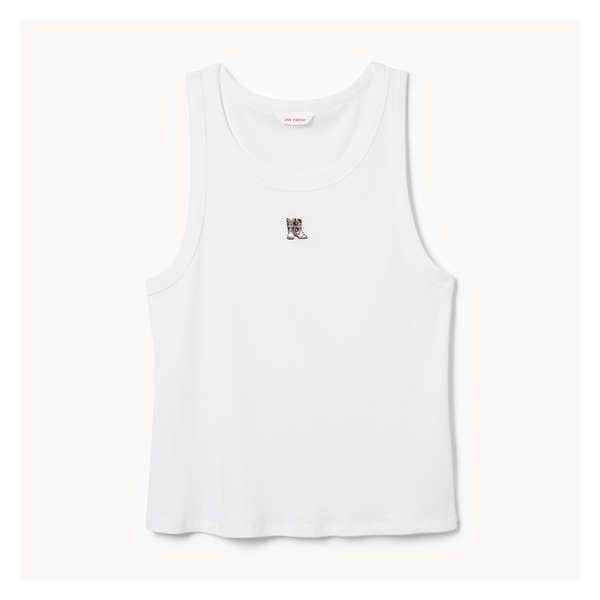 Women+ Graphic Rib Tank - Bright White