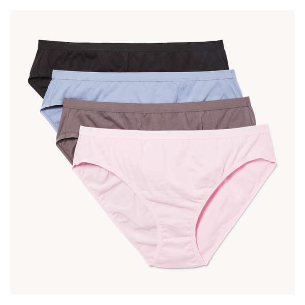 4 culottes à taille haute en coton biologique - Assorties