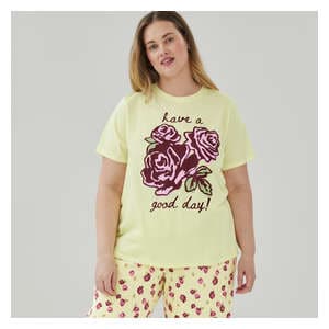 Women+ Cotton Sleep T-Shirt - Bright Yellow