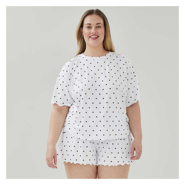 Women+ Lettuce Edge Jersey Sleep Set - Bright White