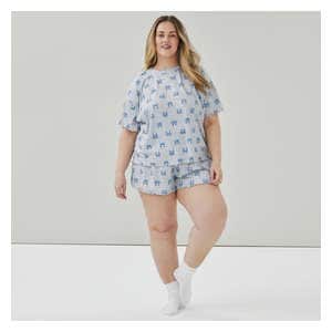 Women+ Lettuce Edge Jersey Sleep Set - Grey