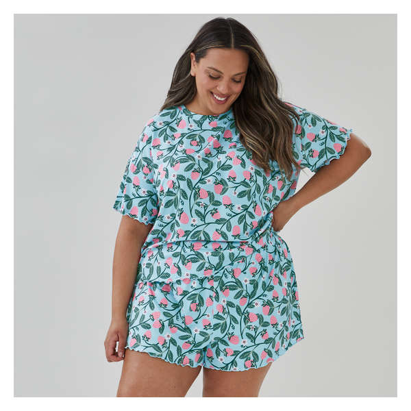 Women+ Lettuce Edge Jersey Sleep Set - Pale Blue