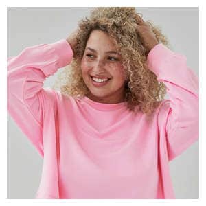Women+ Fleece Crop Lounge Sweatshirt - Light Pink