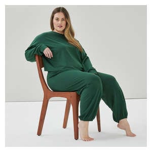 Women+ Fleece Lounge Jogger - Dark Green