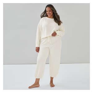 Women+ Fleece Lounge Jogger - Ecru