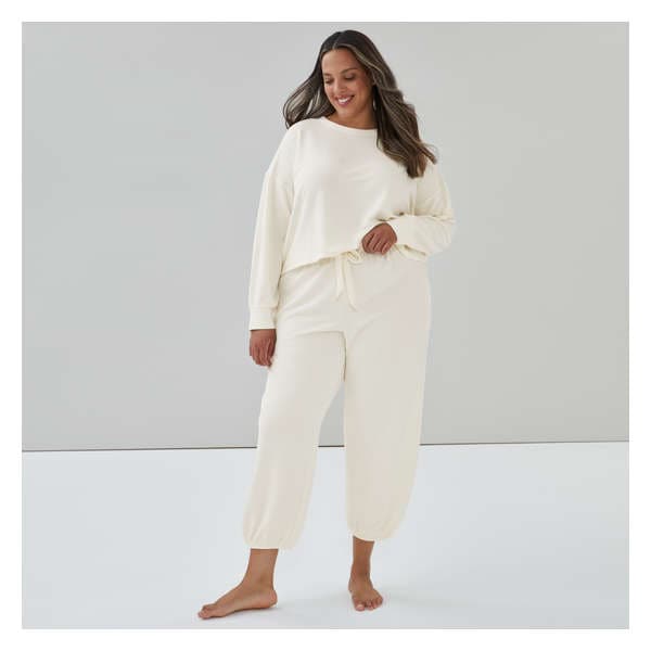 Women+ Fleece Lounge Jogger - Ecru