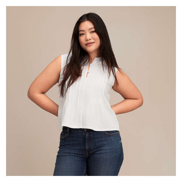 Haut à pinces en popeline Femmes+ - Blanc pur