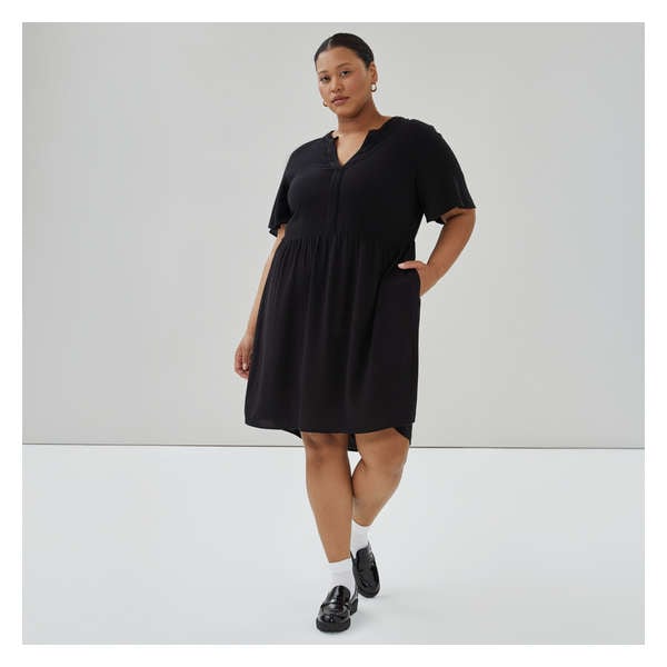 Robe mini à col en V Femmes+ - Noir JF