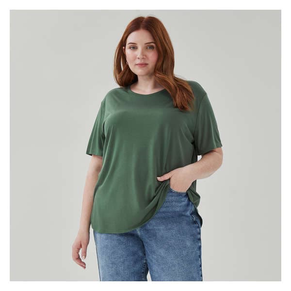 T-shirt décontracté Femmes+ - Vert Militaire