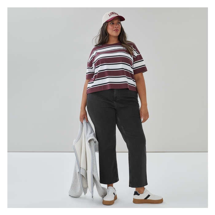 Women+ Striped Cropped T-Shirt