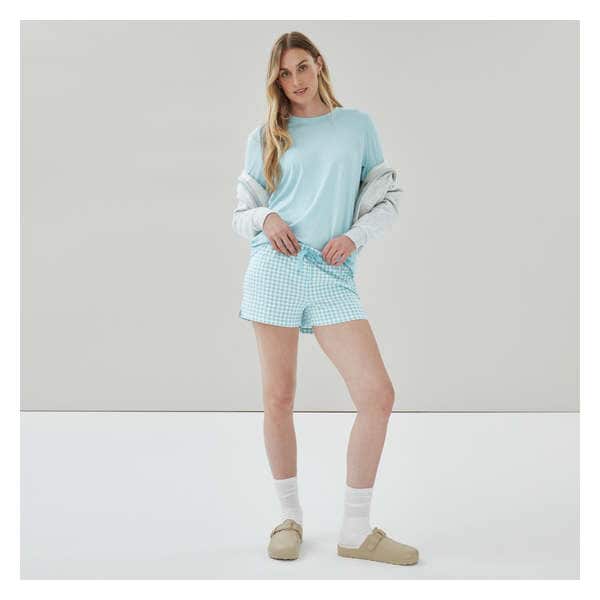 Short de nuit en coton - BLEU PASTEL