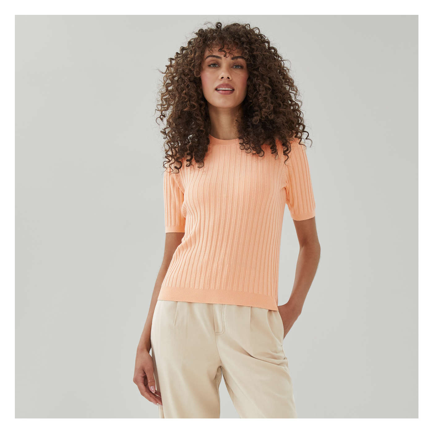 Ru⭐︎⭐︎ Joe Fresh Short Sleeve Rib Knit Top - 1 ea | Zehrs