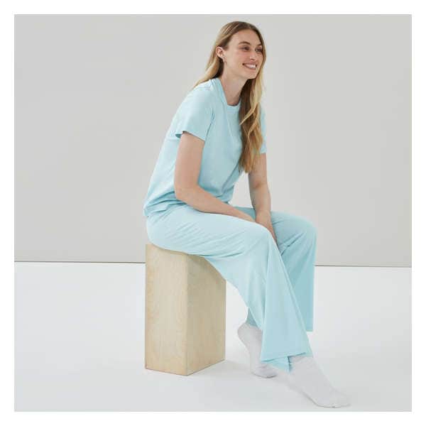 Wide Leg Sleep Pant - Light Blue