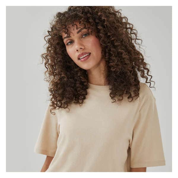 Oversized T-Shirt - Light Khaki Brown