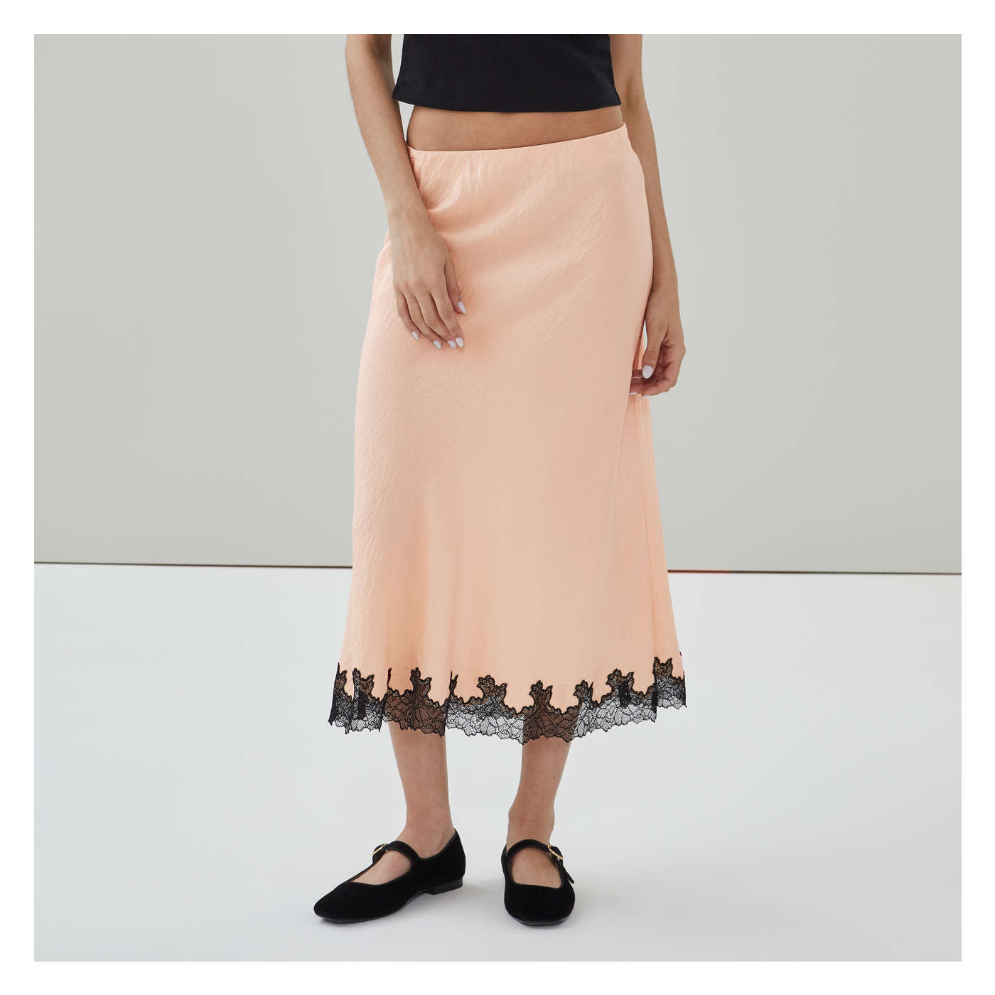 Joe Fresh Lace Trim Satin Slip Skirt - 1 ea | Fortinos