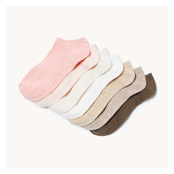 7-Pack Textured Low-Cut Socks - Oatmeal