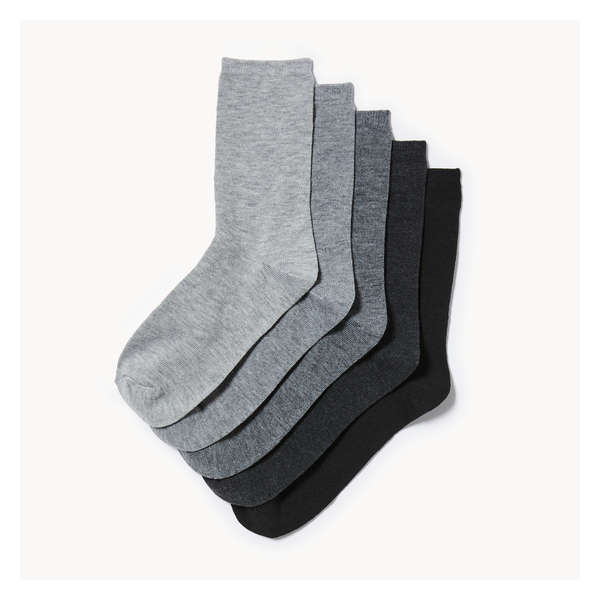5-Pack Crew Socks - Charcoal