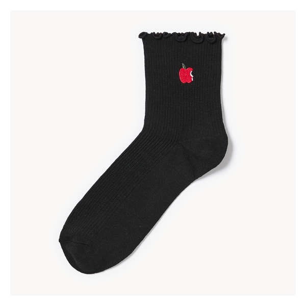 Chaussettes tube brodées - Noir