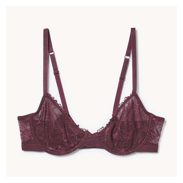 Soutien-gorge à armature avec dentelle - Bourgogne