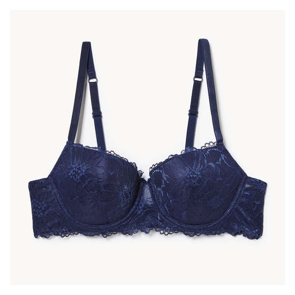 Soutien-gorge balconnet en dentelle - Marine