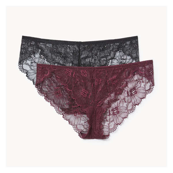 2-Pack Lace Bikini - Burgundy