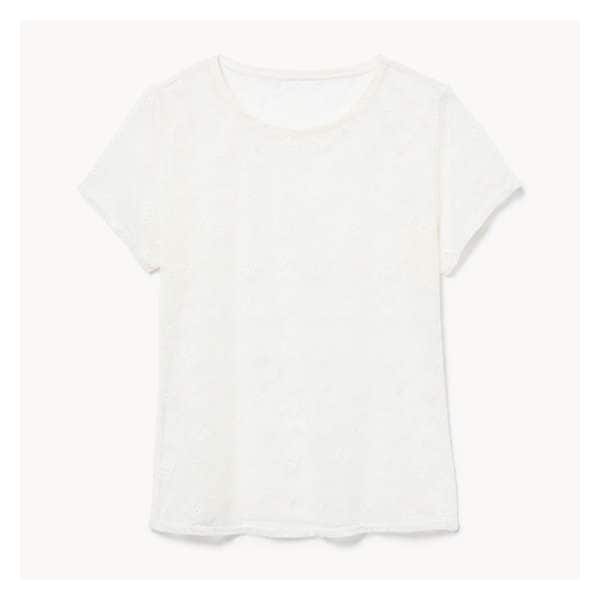 Lace Crop T-Shirt - Cream