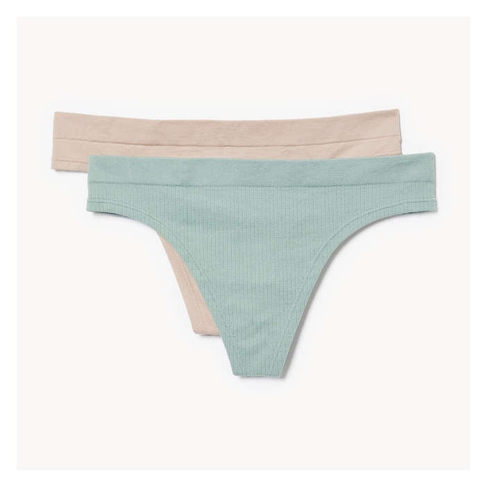 Aux Femmes Ens. 2 tangas sans couture - Vert