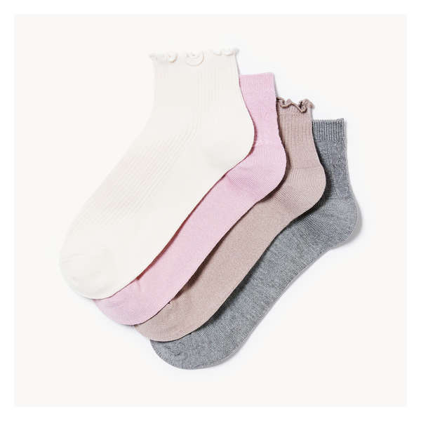 4-Pack Bamboo Quarter-Crew Socks - Multi