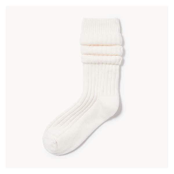 Chaussettes tube fripées épaisses - Crème