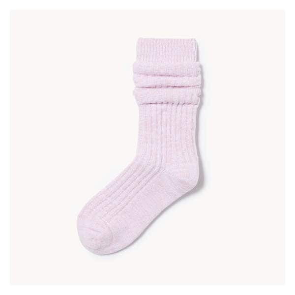 Chaussettes tube fripées épaisses - Mauve