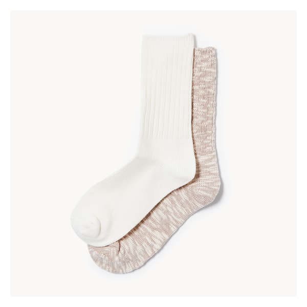 2-Pack Heavyweight Crew Socks - Cream