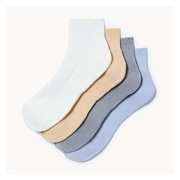 4-Pack Quarter-Crew Socks - Blue
