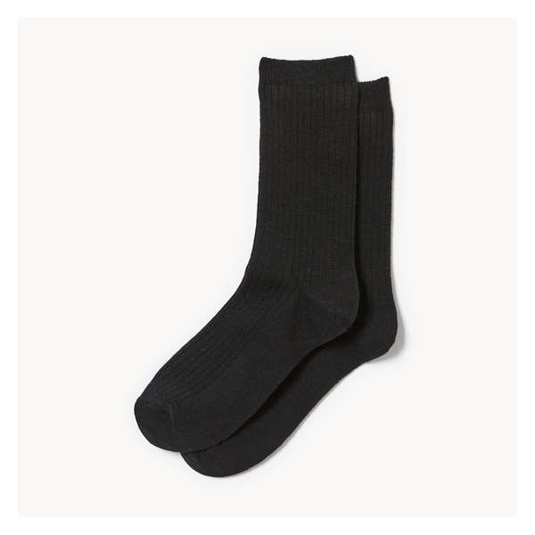 2-Pack Heavyweight Wool Crew Socks - Black